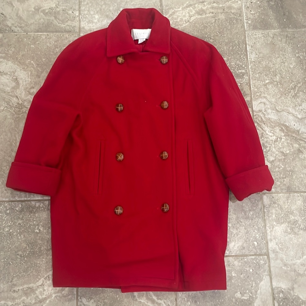 Vintage The Limited‎ Wool Pea Coat Red Made In USA by ILGWU Size 8
